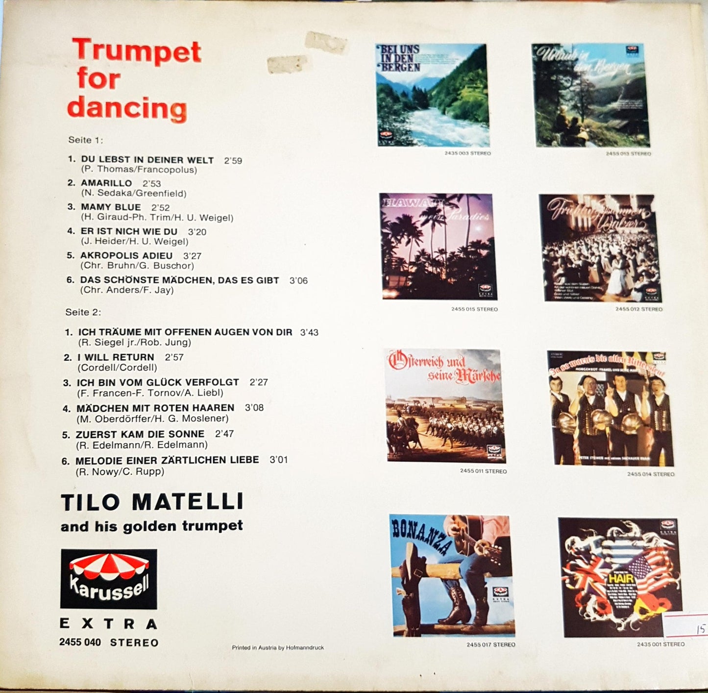 Trumpet for Dancing – Tilo Matelli, задна корица