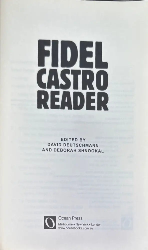 Fidel Castro reader (741) - Книга
