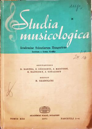Studia Musicologica Academiae Scientiarum Hungaricae - Zoltán Kodály
