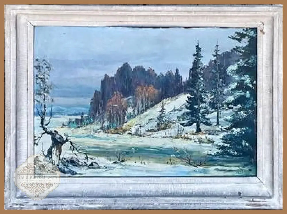 Картина масло фазер в рамка - antique