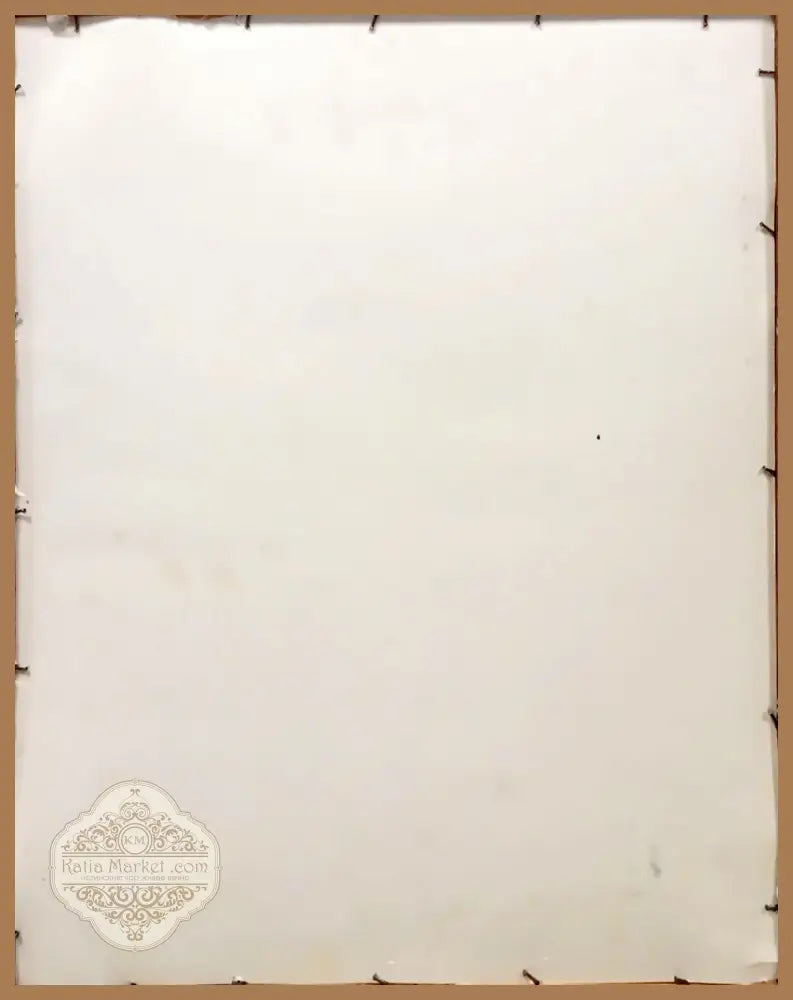 Картина масло върху картон с рамка и стъкло - antique