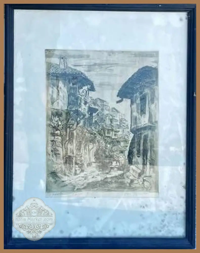 Картина офорт 9/10 в рамка - antique