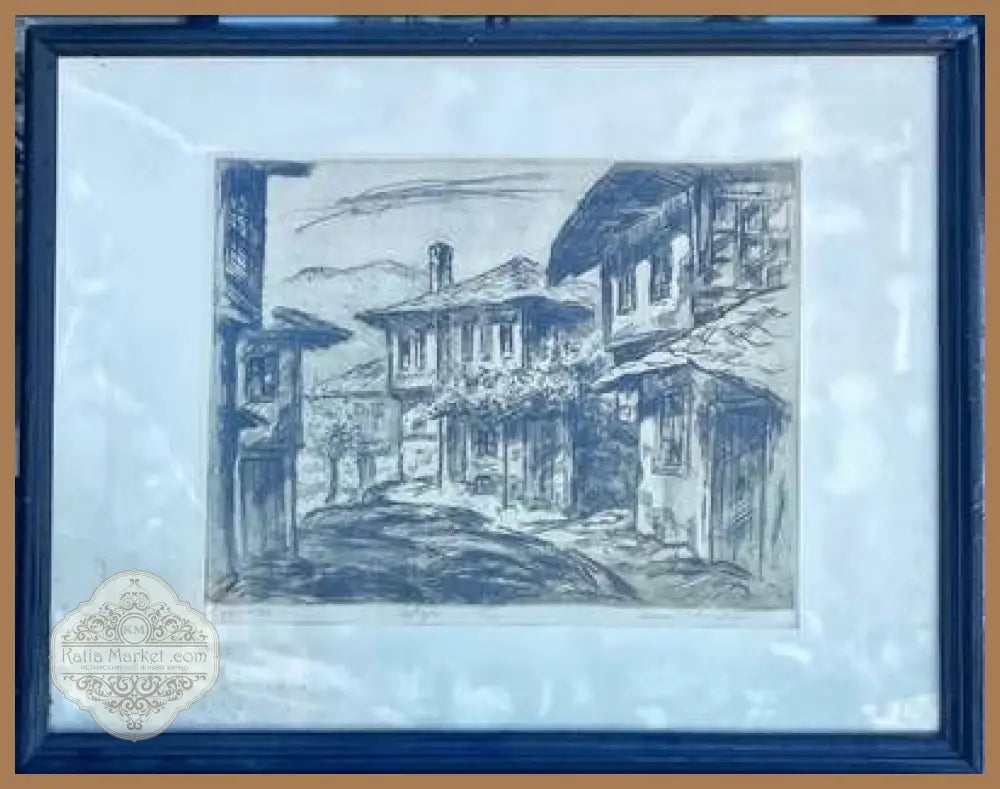 Картина офорт 9/20 в рамка - antique