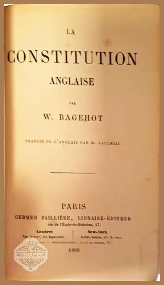 La Constitution Anglaise - W. Bagehot (1060) - Книга