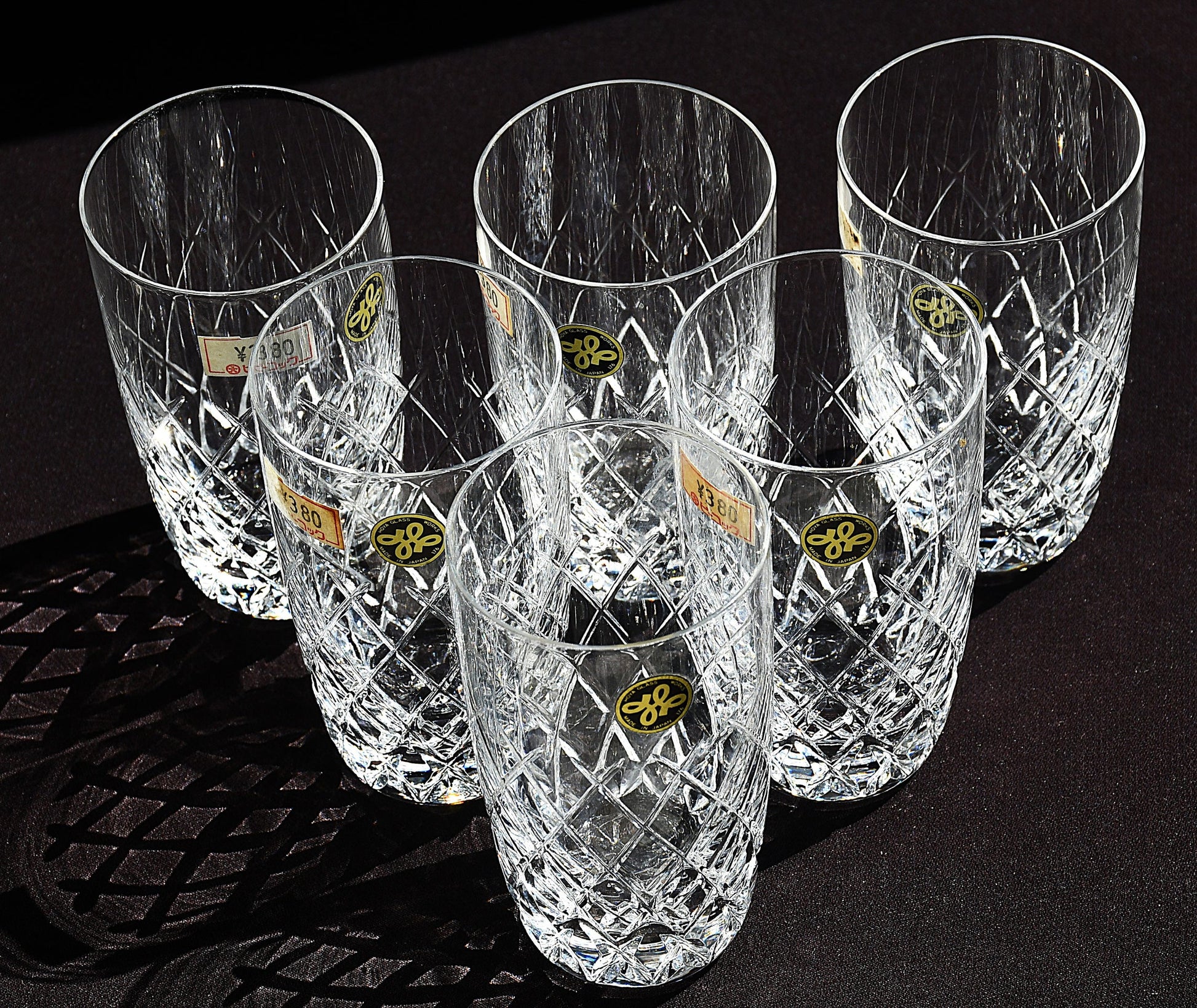 Комплект 6 кристални чаши Hoya Glass Works - изглед отстрани
