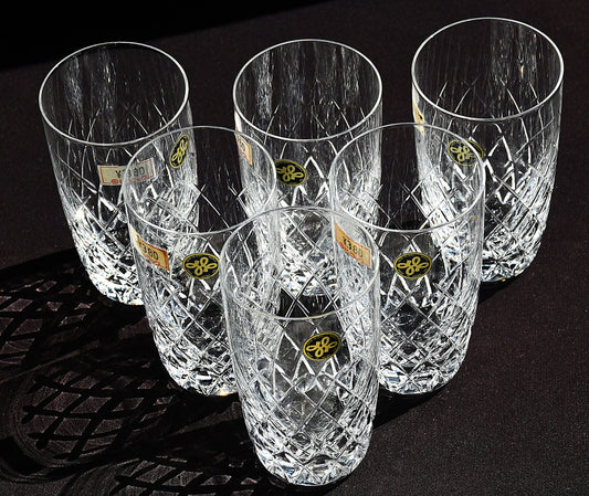 Комплект 6 кристални чаши Hoya Glass Works - изглед отстрани