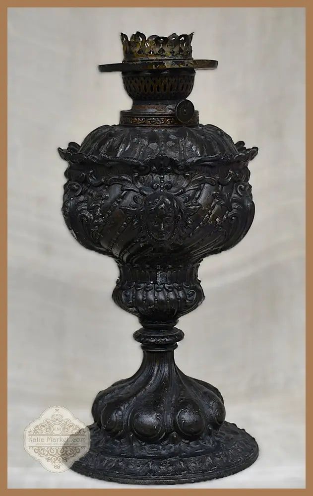 Антикварна метална лампа Gebruder Brunner Wien - Австроунгария ок. 1880г. - Лампа