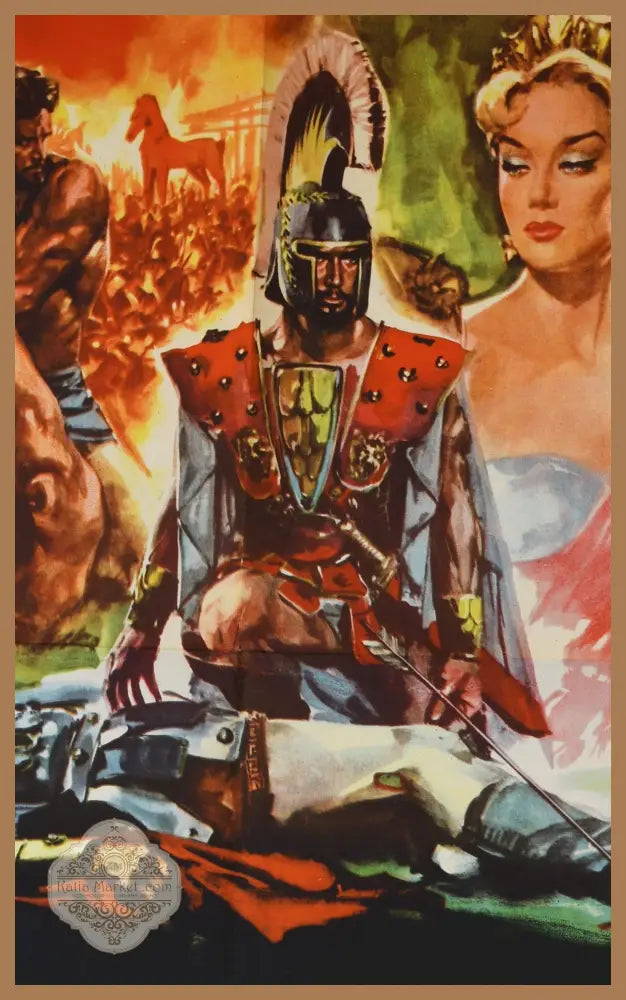 Архивен киноплакат за ’Троянската война’ - 1961 г. - antique