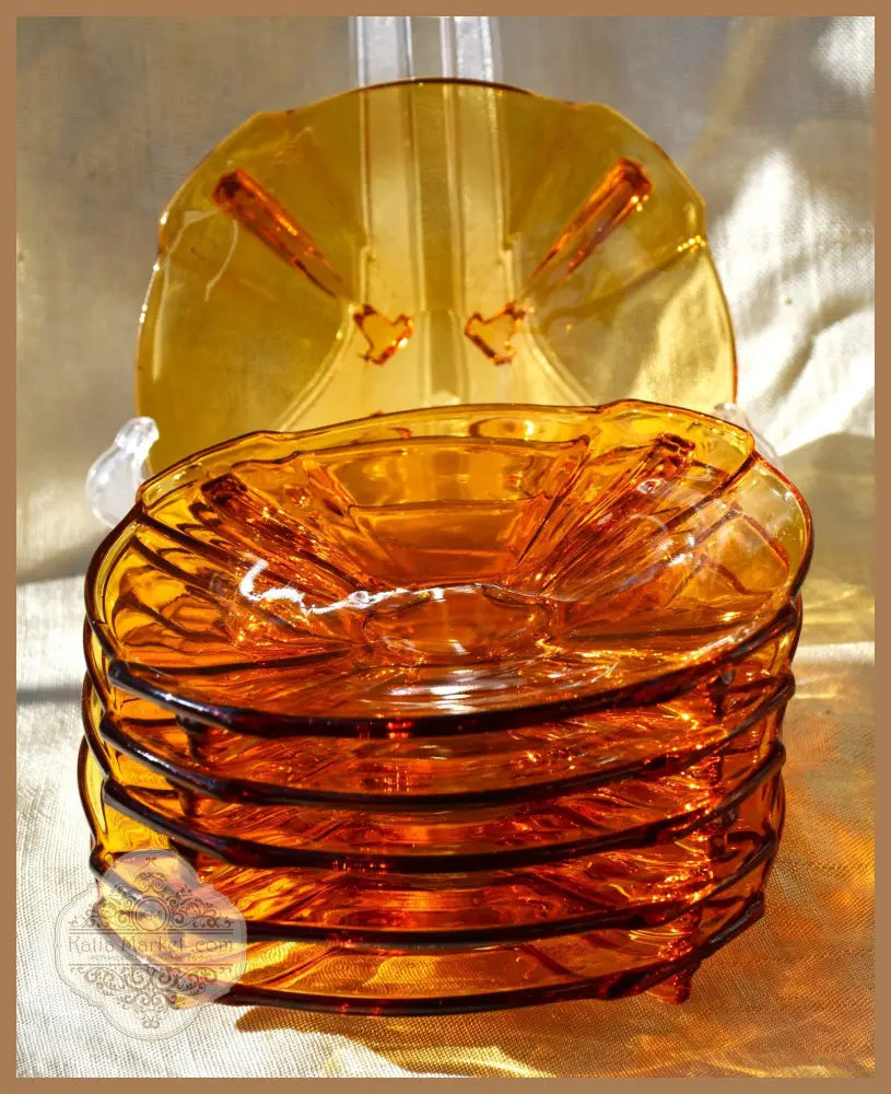 Art Deco сет за торта/десерт - Stölzle - antique