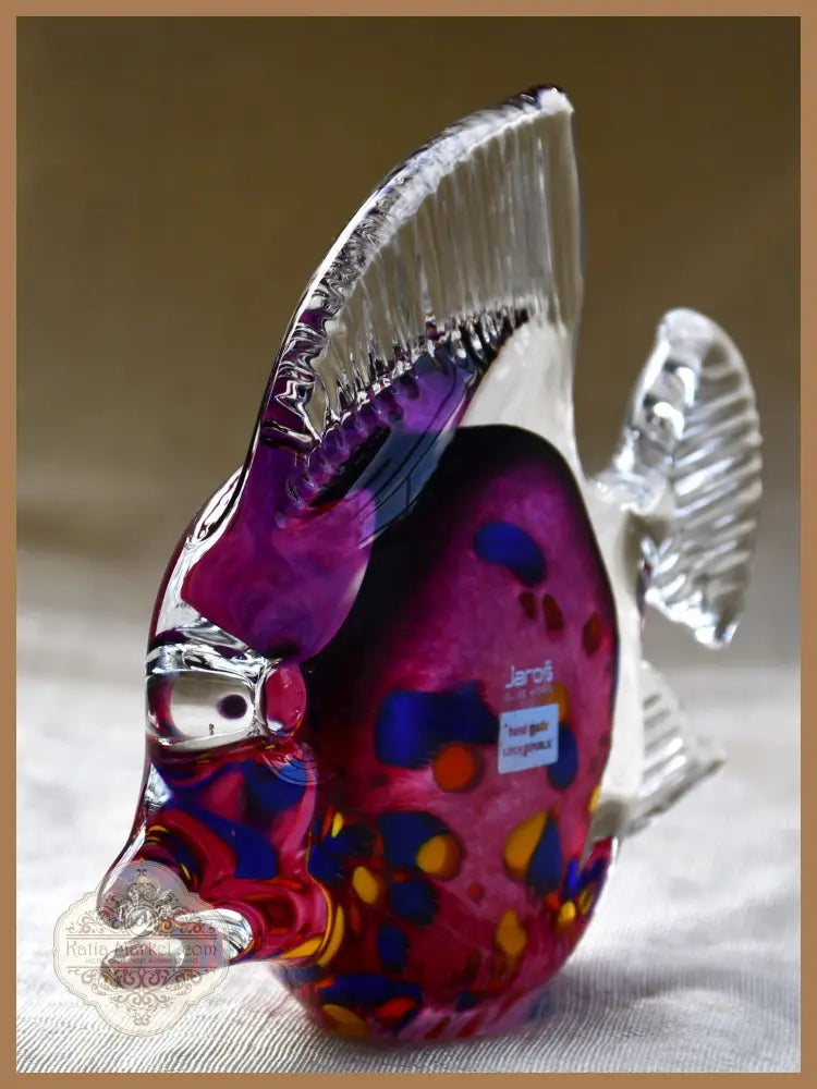 Art Glass риба на Ярош Студио - Чехия - antique