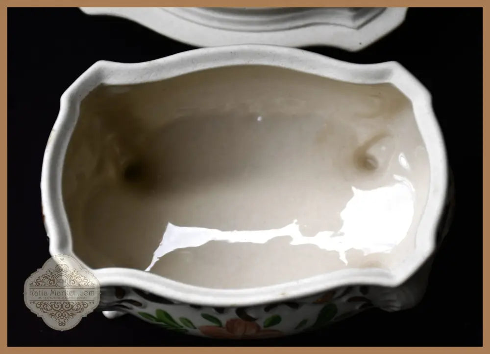 Българска кутия за бижута - фаянс - antique