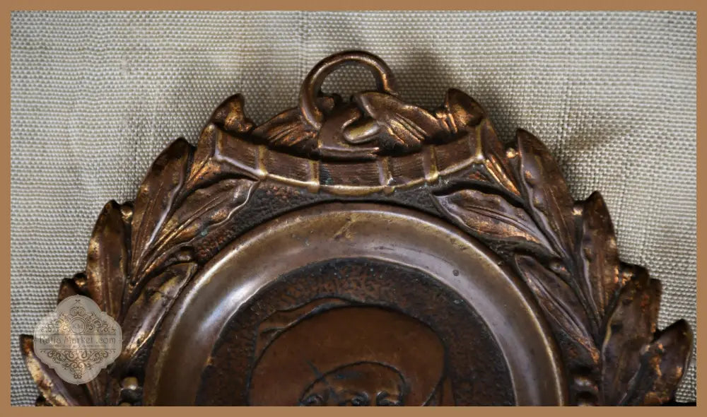 Барелеф - принц Енрике Мореплавателя - бронз - antique