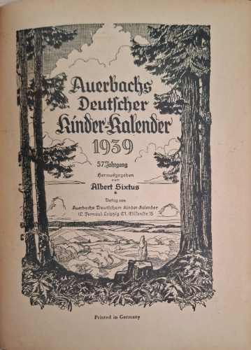 Auerbachs Deutscher Kinder-Kalender 1939 - Albert Sixtus