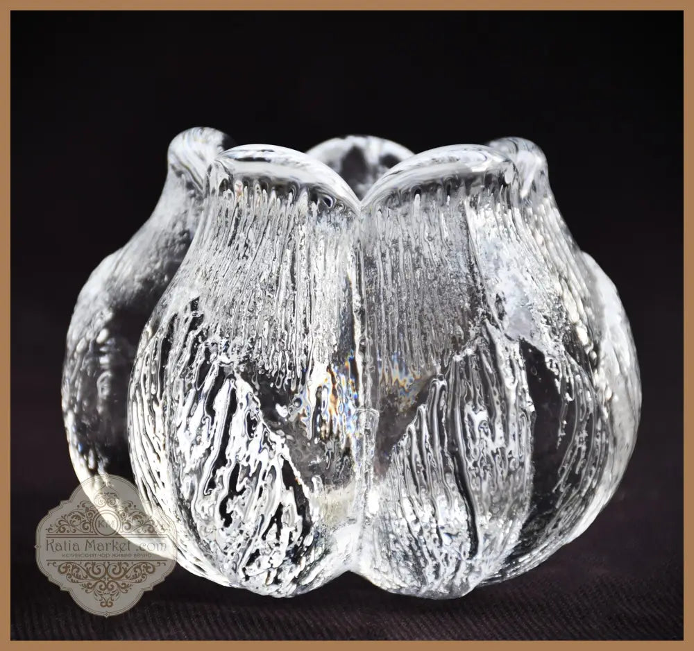 Декоративен свещник от кристал на Kosta Boda - antique
