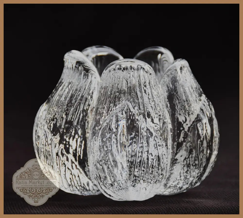 Декоративен свещник от кристал на Kosta Boda - antique