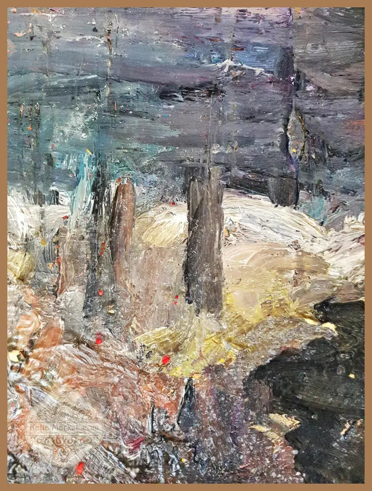 Експресивен морски пейзаж с кораби- масло от неизвестен автор- 1992 година - Неизвестен автор - Картина