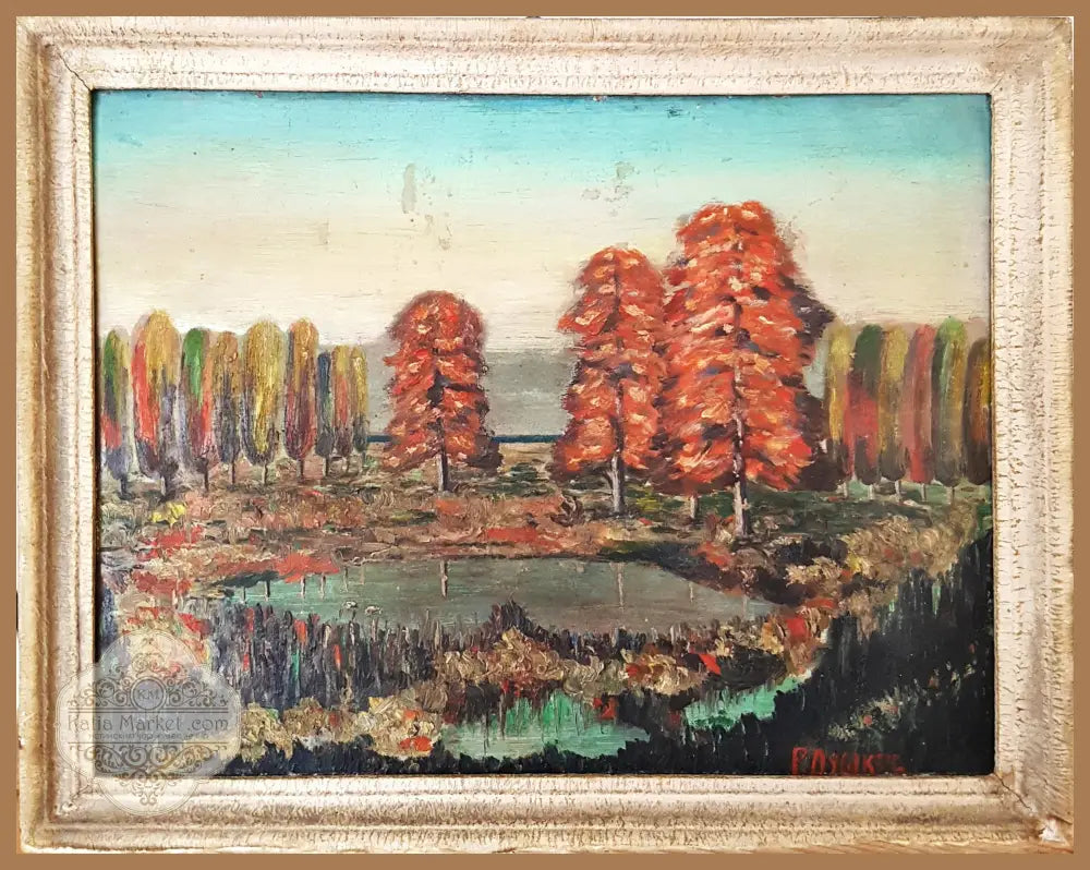Есенен пейзаж- масло - Р. Душков - Картина