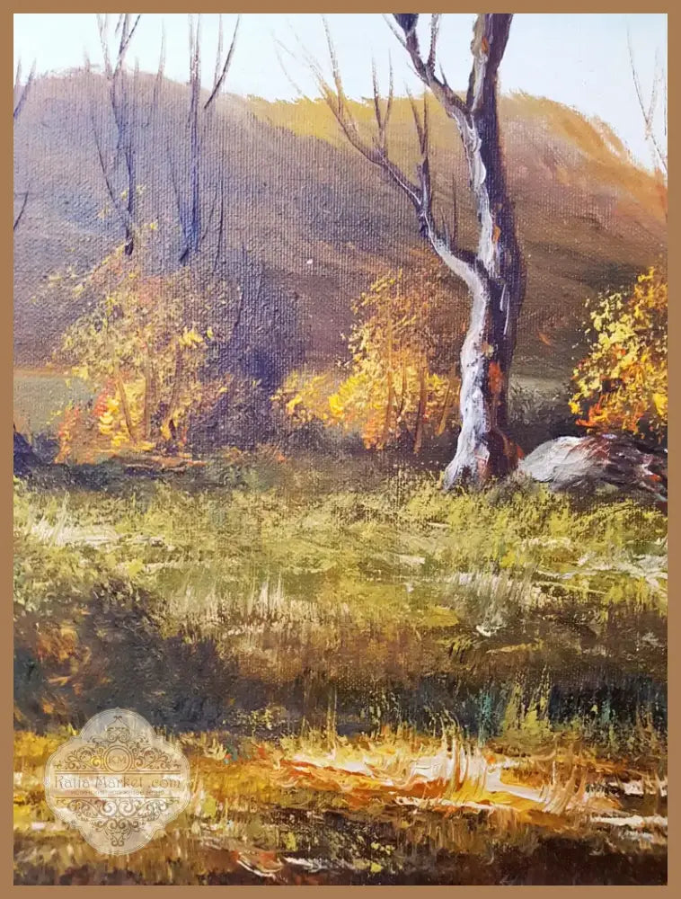 Есенен пейзаж с река- масло от S. Marlo (1122) - Картина