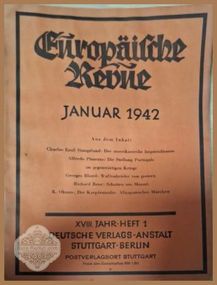 Europäische Revue Heft 1 Januar 1942 - корица