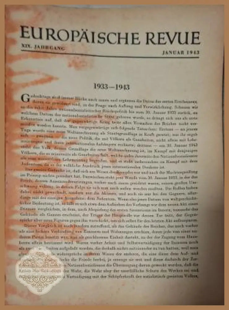 Europäische Revue Heft 1 Januar 1943 - вътрешна страница