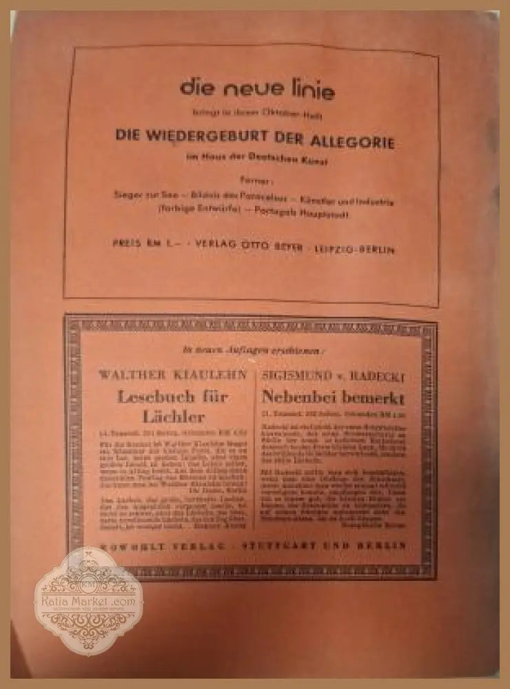 Europäische Revue Heft 10 Oktober 1941 - задна корица