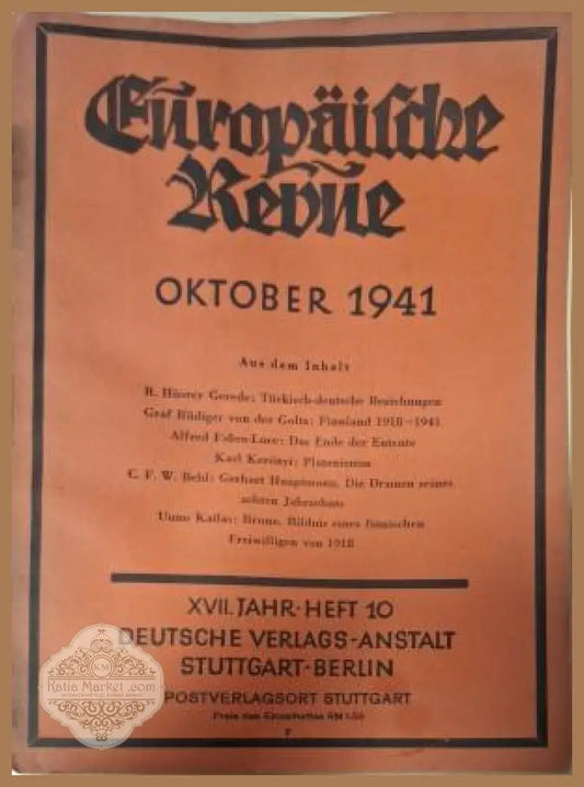 Europäische Revue Heft 10 Oktober 1941 - корица