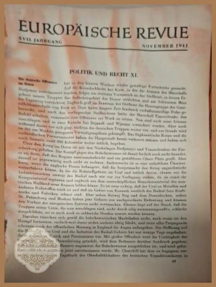 Europäische Revue Heft 11 November 1941 - вътрешна страница