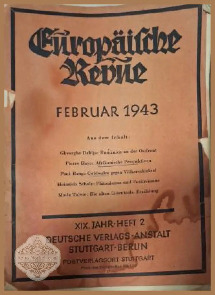 Europäische Revue Heft 2 Februar 1943 - корица