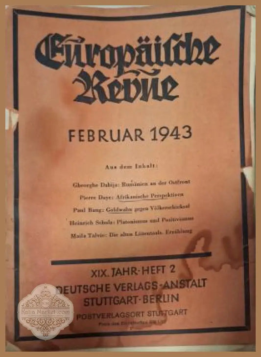 Europäische Revue Heft 2 Februar 1943 - корица