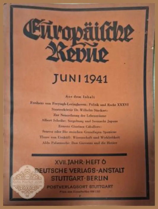 Europäische Revue Heft 6 Juni 1941 - корица
