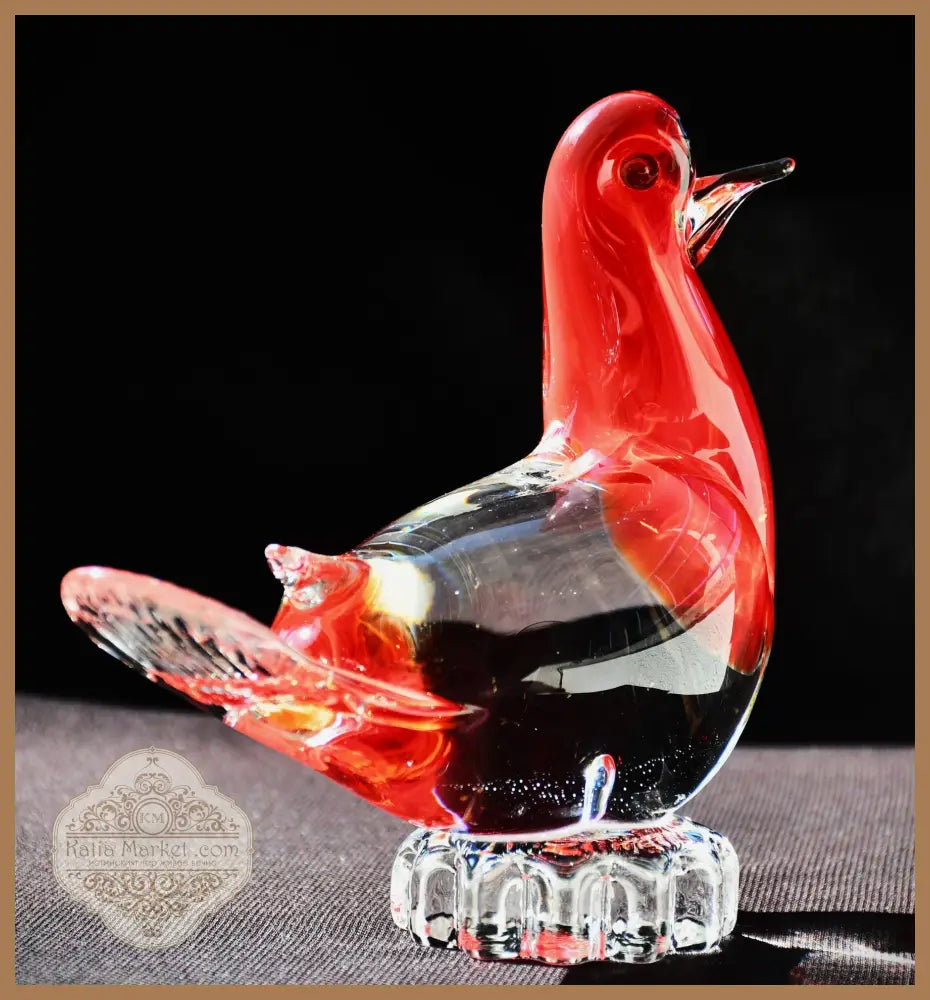 Гълъб - Винтидж скулптура Murano арт-стъкло - antique