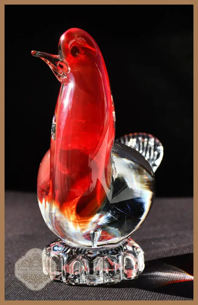 Гълъб - Винтидж скулптура Murano арт-стъкло - antique