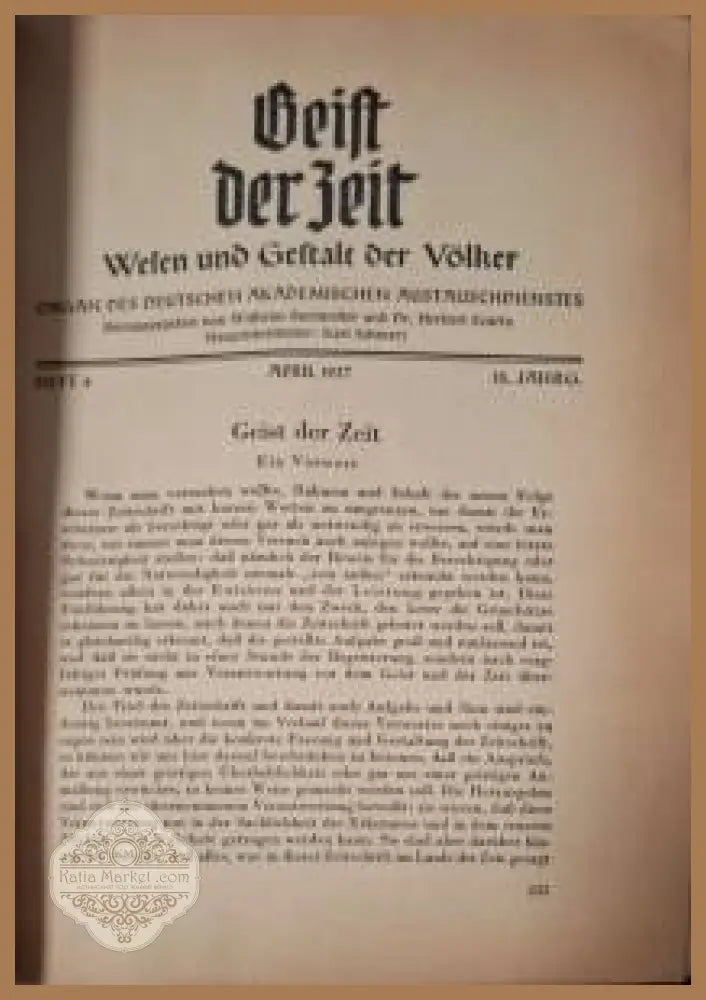Geist der Zeit. Wesen und Gestalt der Völker. Heft 4 April 1937 - Колектив - Книга