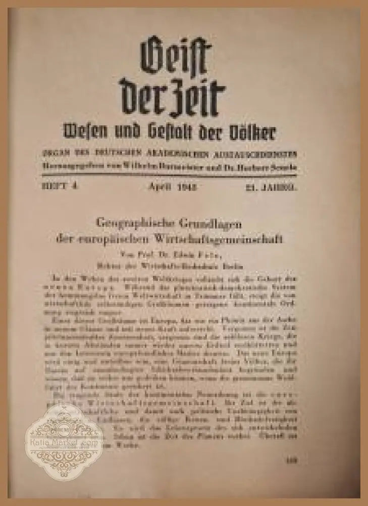 Geist der Zeit. Wesen und Gestalt der Völker. Heft 4 April 1943 - Колектив - Книга
