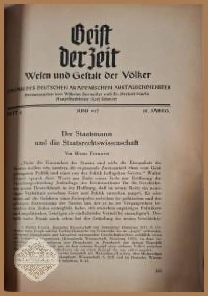 Geist der Zeit. Wesen und Gestalt der Völker. Heft 6 Juni 1937 - Колектив - Книга