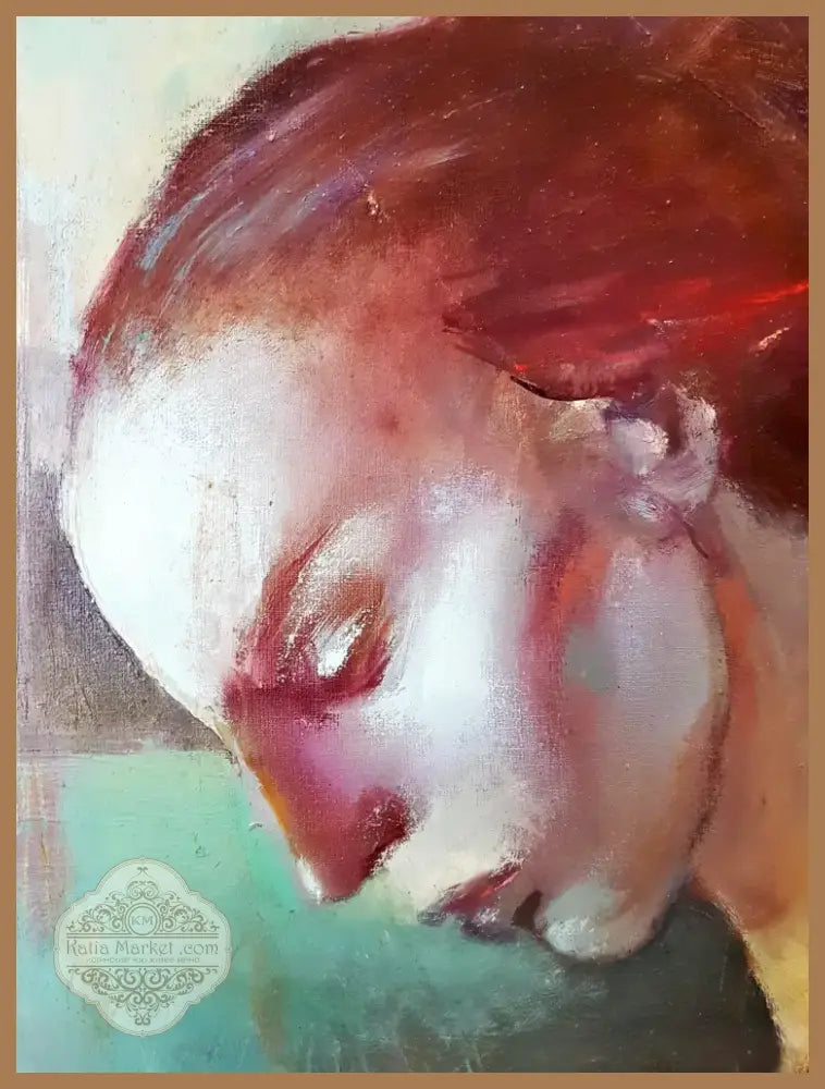 Гимнастички и топка, масло от неизвестен автор, 1984 година (1177) - Картина