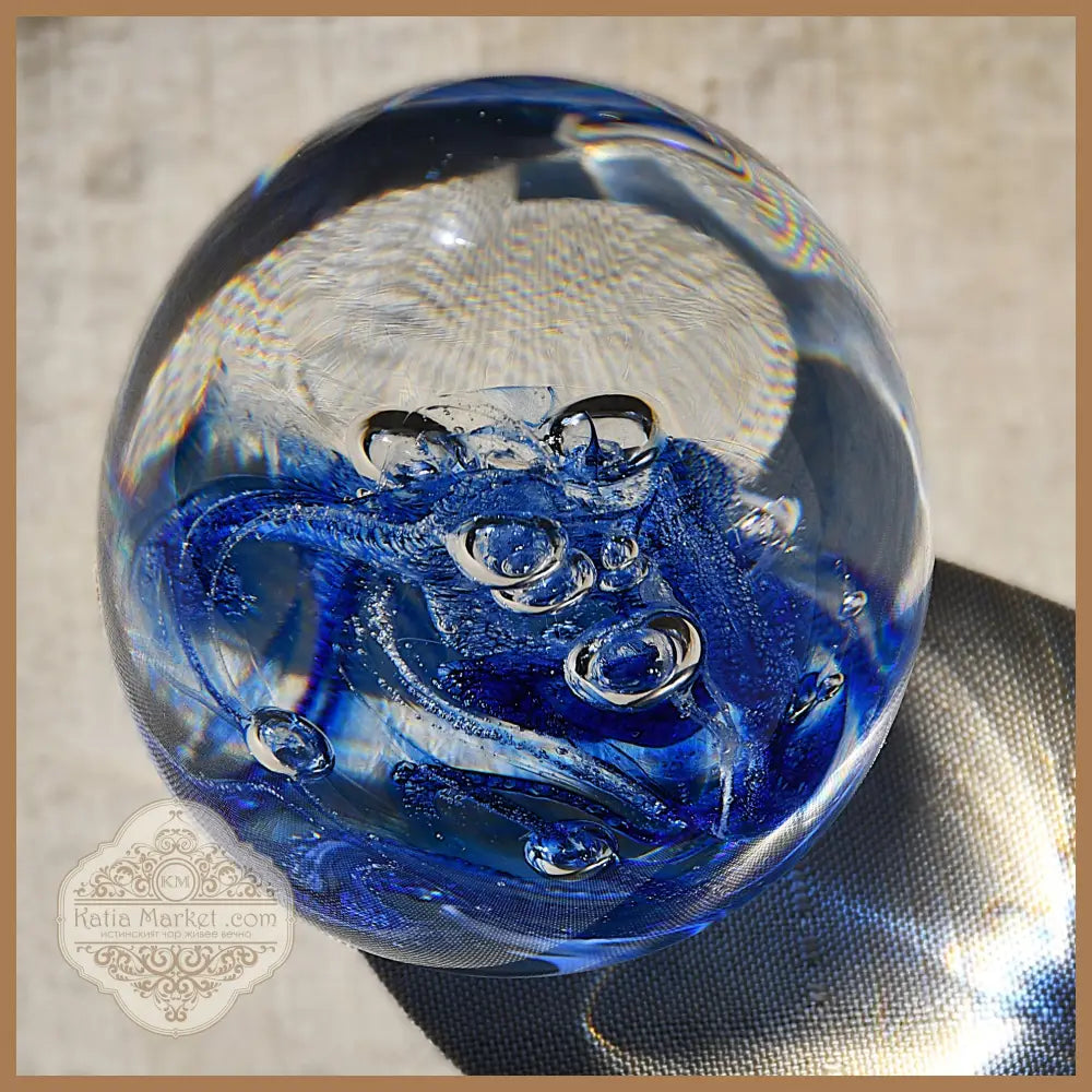 Glass Magic - голямо стъклено яйце / преспапие Бохемия - Антикварен предмет