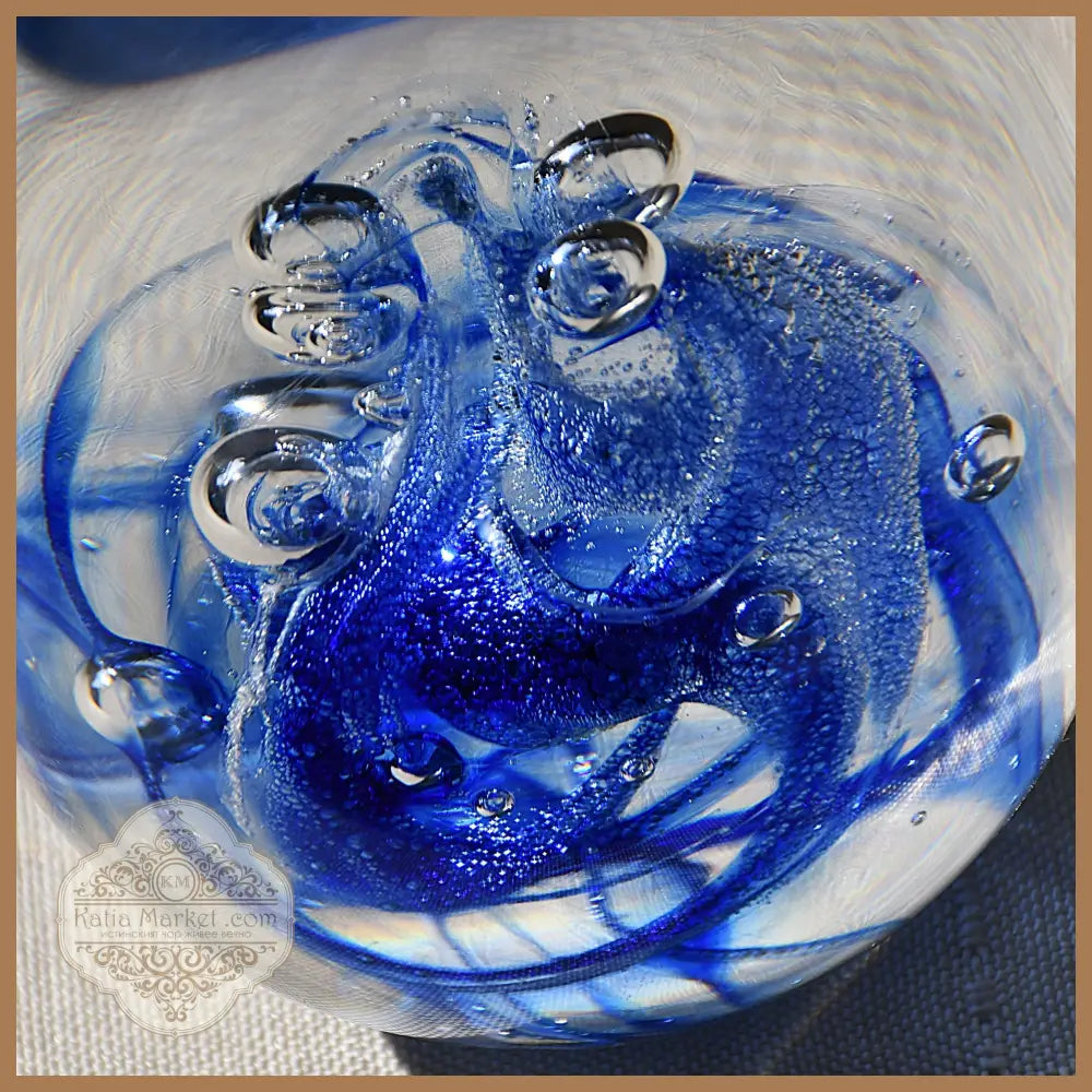 Glass Magic - голямо стъклено яйце / преспапие Бохемия - Антикварен предмет
