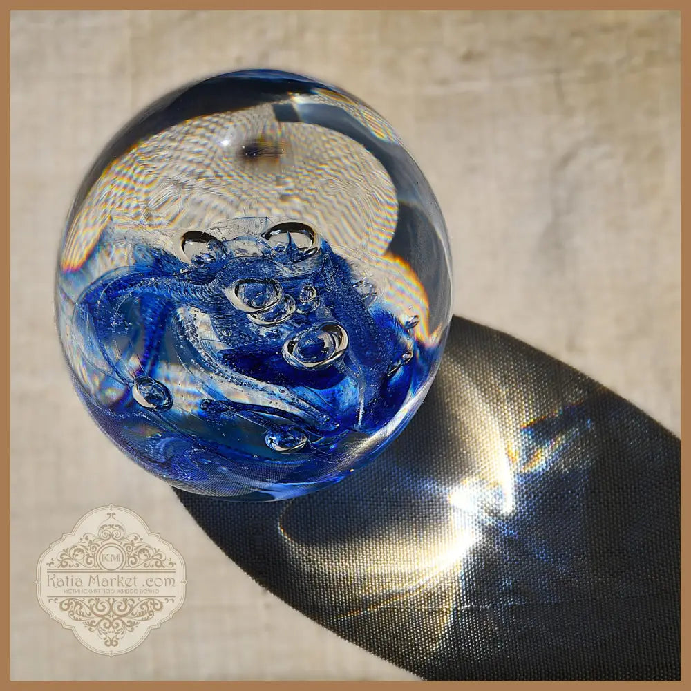 Glass Magic - голямо стъклено яйце / преспапие Бохемия - Антикварен предмет