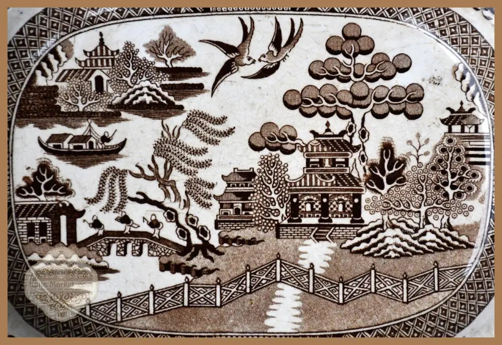 Голяма антична чиния - Ridgway & Morley - antique