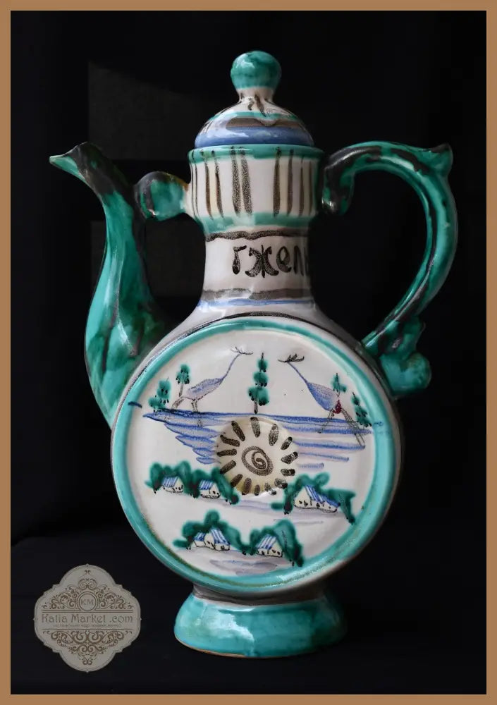 Голяма стомна-кумган. Гжель - СССР. - antique