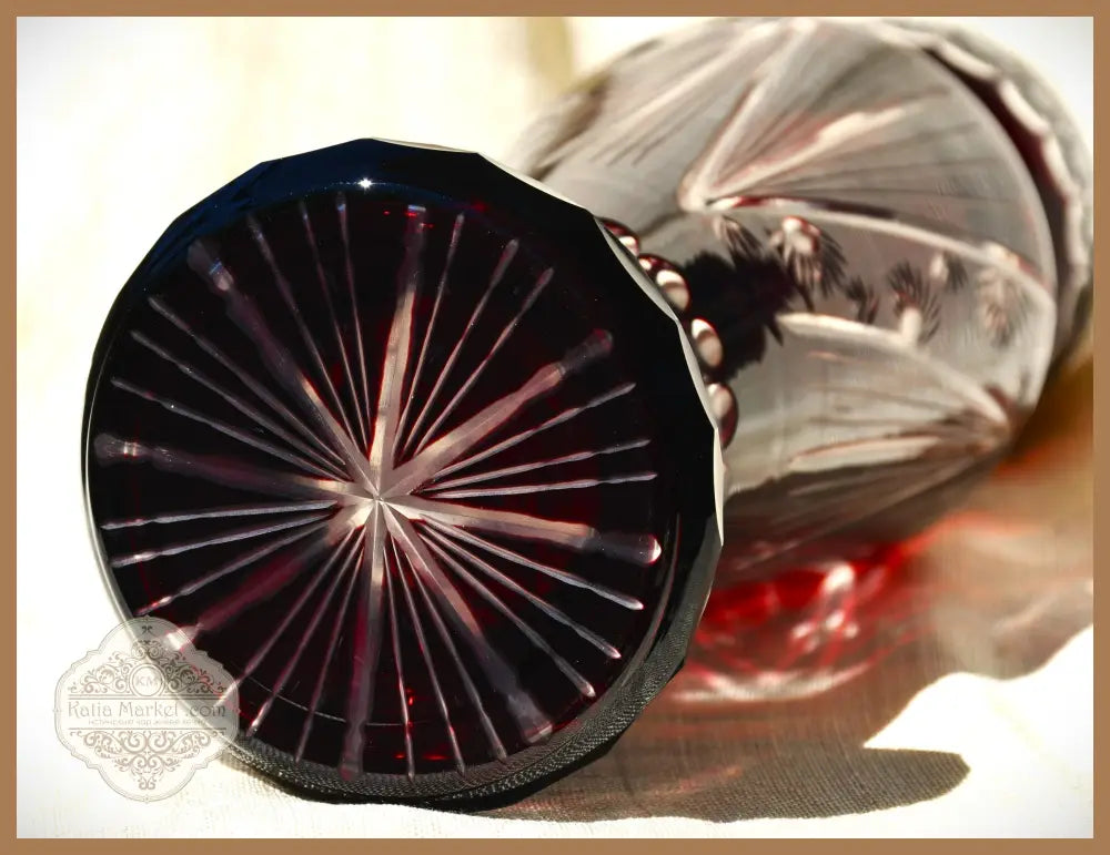 Голяма vintage ваза ’Perla Lux’ - Двуслоен кристал - antique