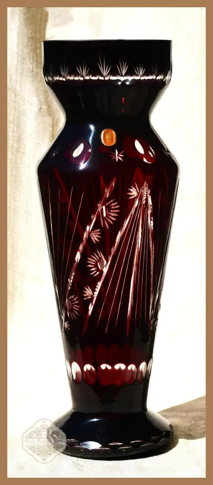 Голяма vintage ваза ’Perla Lux’ - Двуслоен кристал - antique