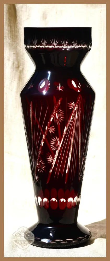 Голяма vintage ваза ’Perla Lux’ - Двуслоен кристал - antique