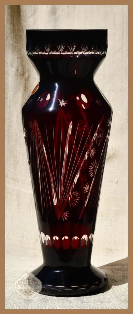 Голяма vintage ваза ’Perla Lux’ - Двуслоен кристал - antique