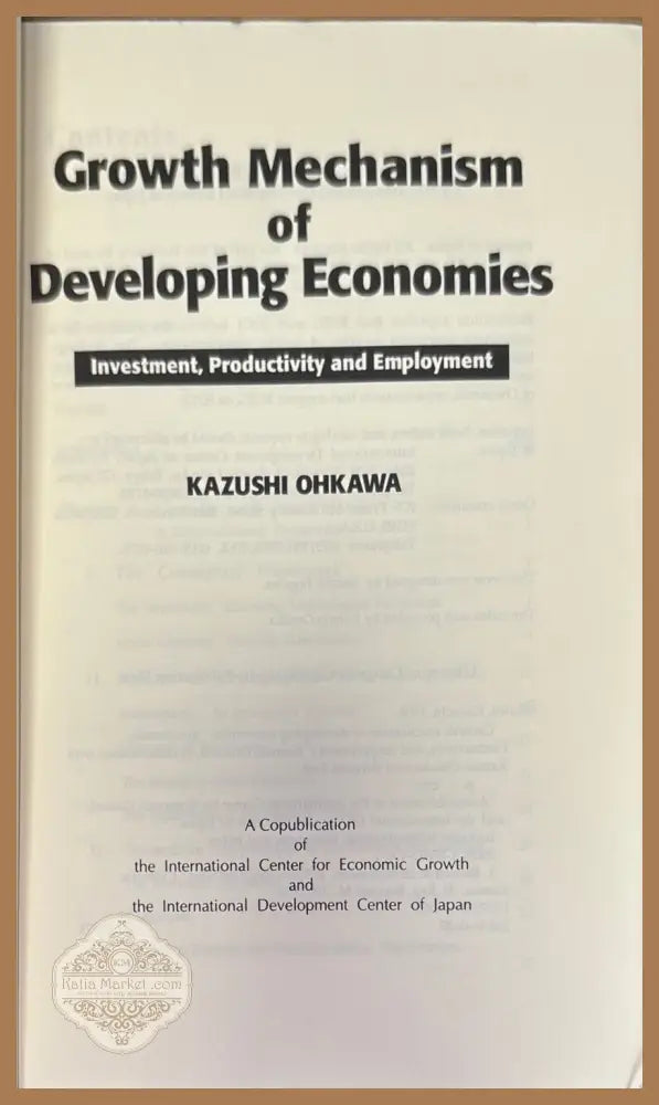 Growth Mechanism of Developing Economies - K. Ohkawa - Книги