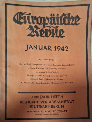 Europäische Revue Heft 1 Januar 1942 - корица