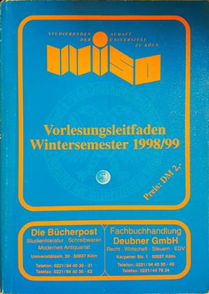 Vorlesungsleitfaden Wintersemester 1998/99 - Studierendenschaft der Universität zu Köln