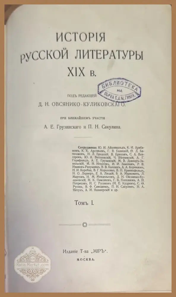 История Русской литературы XIX (1433) - Книга