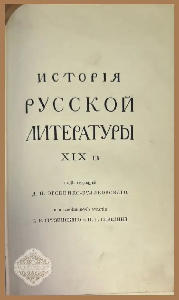 История Русской литературы XIX (1433) - Книга